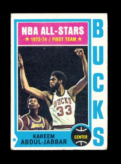 1974 Topps Basketball Card #1 Hall of Famer Kareem Abdul-Jabbar Milwaukee B