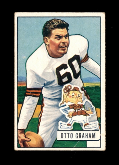 1951 Bowman Football Card #2 Hall of Famer Otto Graham Cleveland Browns. Ha