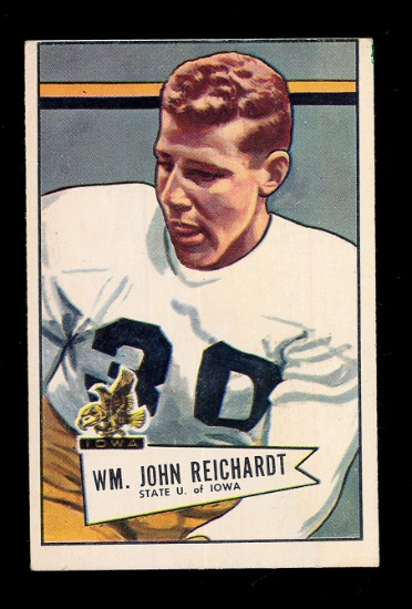 1952 Bowman Large Football Card #113 William Reichardt Green Bay Packers. H