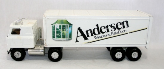 1980s Ertl Toy Semi Tractor & Trailer. Anderson Windows. Very Good Played W