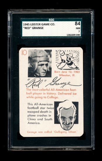 1945 Leister Game Football Card #10 Hall of Famer Red Grange Chicago Bears.
