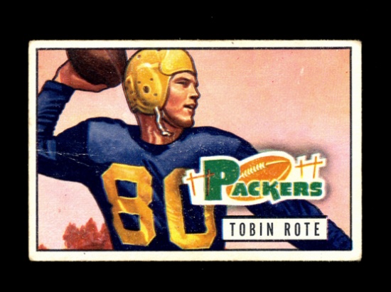 1951 Bowman Football Card #88 Tobin Rote Green Bay Packers. Has Small Creas