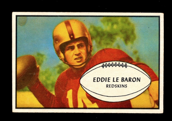 1953 Bowman ROOKIE Football Card #1 Rookie Eddie Le Baron Washington Redski