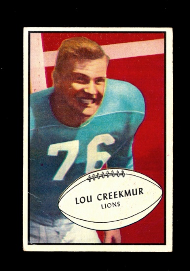 1953 Bowman Football Card #34 Hall of Famer Lou Creekmur Detroit Lions. Has