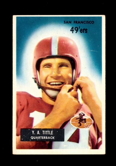 1955 Bowman Football Card #72 Rookie Hall of Famer Y.A. Tittle san Francisc