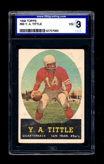 1958 Topps Football Card #86 Hall of Famer Y.A. Tittle San Francisco 49ers.
