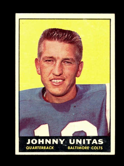 1961 Topps Football Card #1 Hall of Famer John Unitas Baltimore Colts. EX C