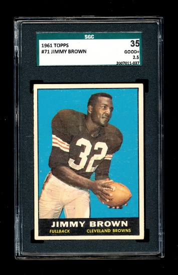 1961 Topps Football Card #71 Hall of Famer Jimmy Brown Cleveland Browns. Ce