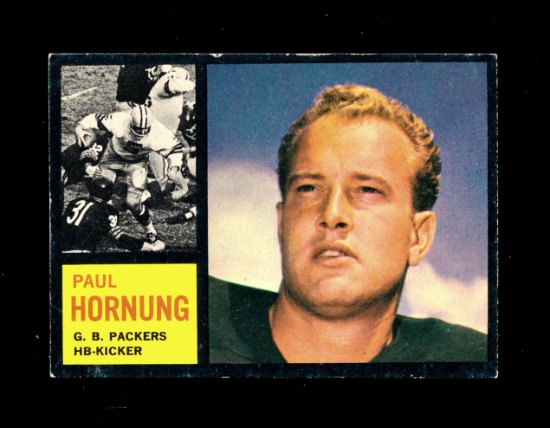 1962 Topps Football Card #64 Hall of Famer Paul Hornung Green Bay Packers.