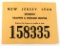 691.  1960 New Jersey Resident Trapper & Firearm Hunter License / Back Tag.