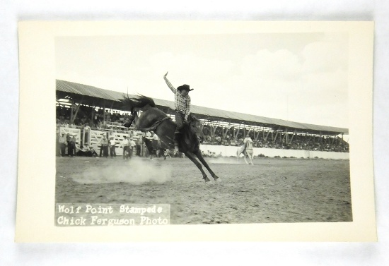 44.  RPPC:  1930’s / 1940’s Wolf Point (Montana) Stampede Checkered Shirt R