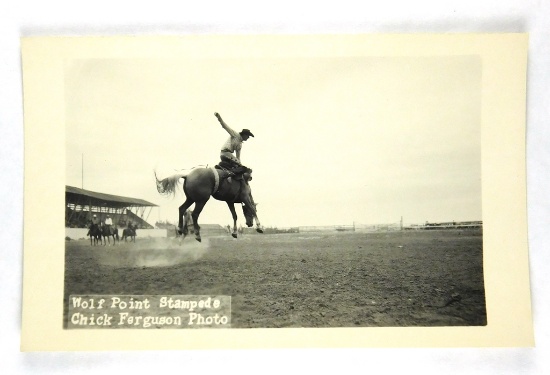 47.  RPPC:  1930’s / 1940’s Wolf Point (Montana) Stampede Window Pane Shirt