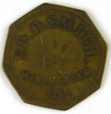 56.  Illinois Brass Trade Token:  Ed. D. Smith, Winchester, Ill. – Good For