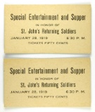 89.  (Newfoundland) Tickets (2) – Special Entertainment and Supper / In Hon