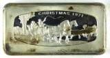 100.  1971 Franklin Mint .66 grams (2 .oz) Christmas Sterling Silver Ingot;