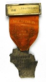 120.  1930 Nickel Ribbon Badge issued to M. Neuendorf for:  40th Annual Con