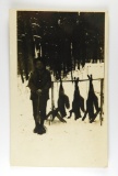 138.  1940’s RPPC of Martin Arneson with his three Red Fox!  CONDITION:  Ch