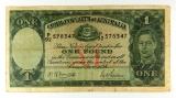 154.  Australia 1942 One Pound KP Catalog #26b; CONDITION:  Fine.  KP Catal