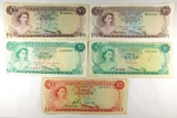 165.  Bahamas Lot (5) 1965 Half Dollar Catalog #17; Condition VF/EF Value $