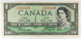 170.  Canada 1954 $1 KP Catalog #66b Devils Face Hairdo; CONDITION:  AU; KP