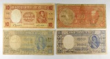 173.  Chile Grouping:  (4) 1933 5 Pesos KP Catalog #91b VG; (ND) 1947-1958