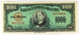 202.  Cuba 1950 Banco Nacional De Cuba 1000 Pesos KP Catalog #84; CONDITION
