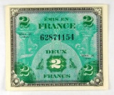 213a France 1944 France Allied Military 2 Francs; KP Catalog #114a (Issued