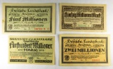 221.  Germany 1923 Lot of (4) Hess-Darmstadt Hessische-Landesbank 2,000,000