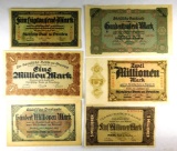 222.  Germany 1923 Lot of (6) Saxony, Sachsische Bank 50,000 Mark Notenbank