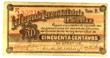 278.  Mexico 1914 La Tesoreria General Estado de Sinaloa 50 Centavos; Mexic
