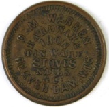 309.   1863 Beaver Dam, Wis. O.M. Warren, Hardware Iron Tin Ware, Stoves &