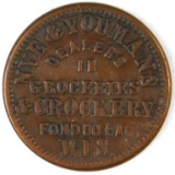 326.  1863 Fond Du Lac, Wis. Nye & Youmans Dealers In Groceries & Crockery;