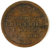 331.  1864 Genesee Station, Wis. D. L. Edwards Dry Goods & Groceries; FULD:
