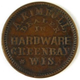 334.  1863 Green Bay, Wis. A. Kimboll, Dealer In Hardware; FULD:  250C1a; R