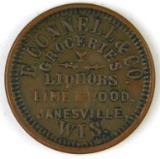 345.  1863 Janesville, Wis. E. Connell & Co. Groceries Liquor Lime & Wood;