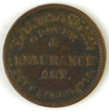 348.  1863 Jefferson, Wis. D. Ostrander Grocer & Insurance Agt.; FULD:  310
