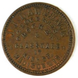 372.  1863 Madison, Wis.  J. J. Lawrence Groceries Crockery & Glassware; FU