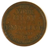 373.  1863 Madison, Wis. Buy Your Meat Of E. Newcomb; Fuld 410H-1a; Reverse