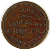 421.  Milwaukee, Wis. J. B. Schram Wholesale Grocer; FULD:  510AF-1a; Rever