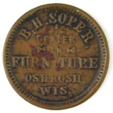 457.  Oshkosh, Wis. B.H. Soper Dealer In Furniture; FULD:  620N-3a; Reverse