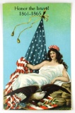 544.  c1915 Civil War 50th Anniversary Honor the Brave Printed Post Card.