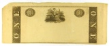 587.  United States 1860’s or perhaps earlier One Dollar Obsolete Bank Note