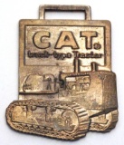 626.  Watch Fob 1950’s Brass Fob for CAT track-type Tractor / Witt-Armstron