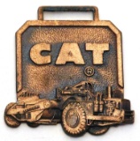 627.  Watch Fob 1971 Brass Fob for CAT 46th Anniversary with Turn-A-Hauler.