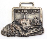 628.  Watch Fob 1940’s Nickel Plated Caterpillar Track-type Tractor /  Gibb
