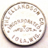 637.  Wisconsin Aluminum Merchant Trade Token for The Ellandson Co. Incorpo
