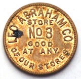 642.  Wisconsin Brass Trade Token for Leo Abraham CO. Store No. 8 (Milwauke
