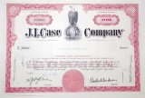 654.  STOCK 1968 J. I. Case Company (Racine, Wisconsin) 100 Share Stock Cer