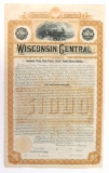 671.  GOLD BOND 1887 Wisconsin Central (Railway) Company $1000 Income Five