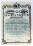 672.  BOND 1885 Minnesota, St. Croix and Wisconsin Railroad Company $1000 s